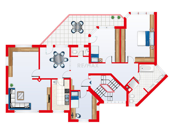 Lorcher Straße 15_OG_4 Zi._Der Grundriss dient ausschließlich der veranschaulichenden Darstellung und erhebt keinen Anspruch auf Maßstabstreue oder Vollständigkeit.