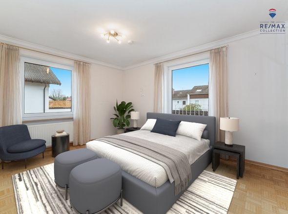 Schlafzimmer OG mit Staging