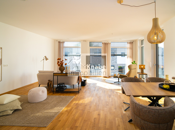 moderner Wohn- und Kochbereich (Einrichtungsbeispiel)