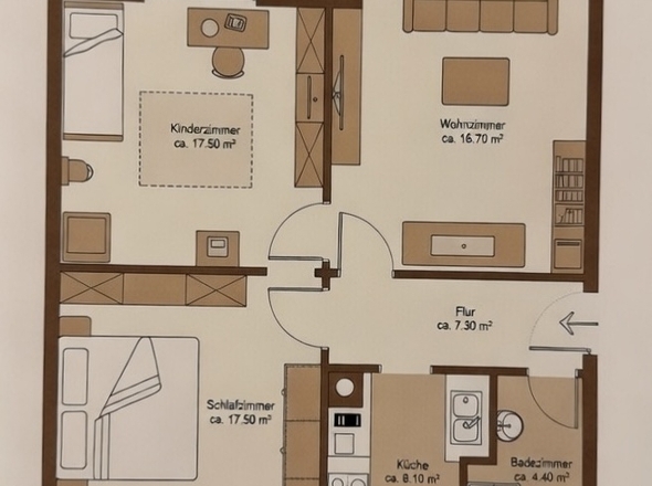 Grundriss der Wohnung