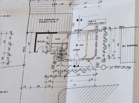 Plan Sauna-Nebengebäude-Detail