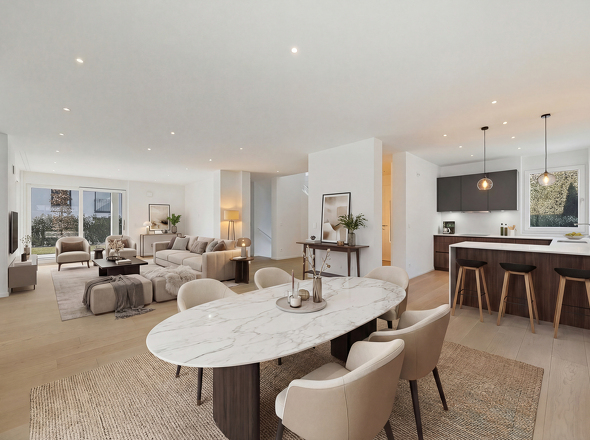 Wohnbereich/Küche visualisiert