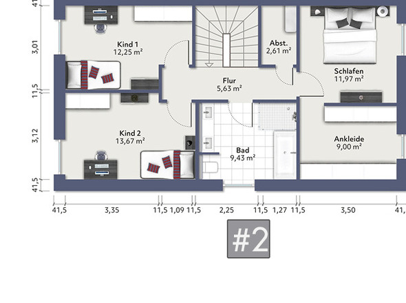 Grundriss OG: DHH #2