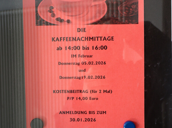Aushang Kaffeenachmittage