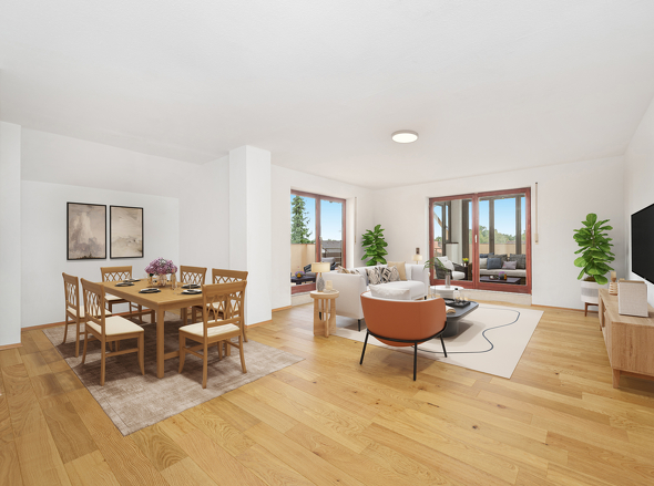 Wohn-/Esszimmer - virtuelle Renovierung