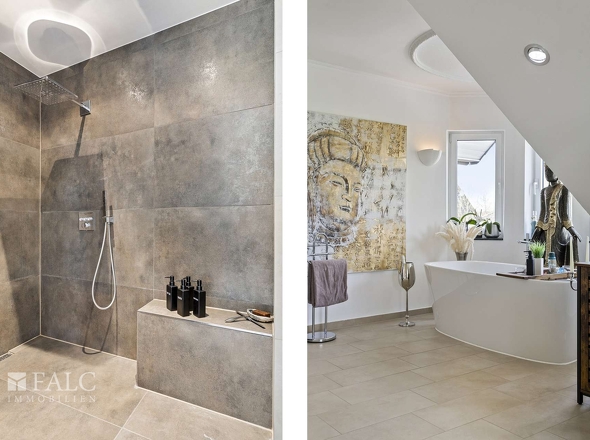 OG Dusche und Badewannenansicht