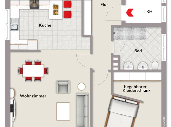 3ZKB mit ca. 110 m² Wfl. im 1.OG