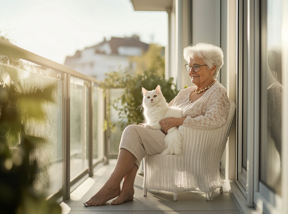 Balkon im Sonnenuntergang