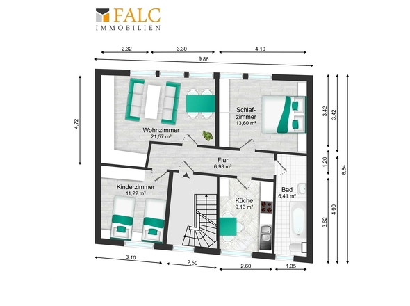 Grundriss Obergeschoss Wohnen