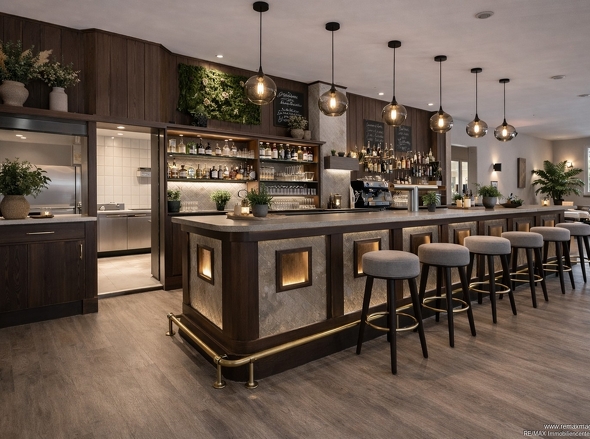 Bar-Tresen KI möbliert