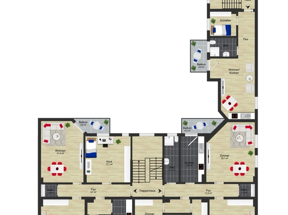 Grundriss Umfassungsstrasse 24 2.OG