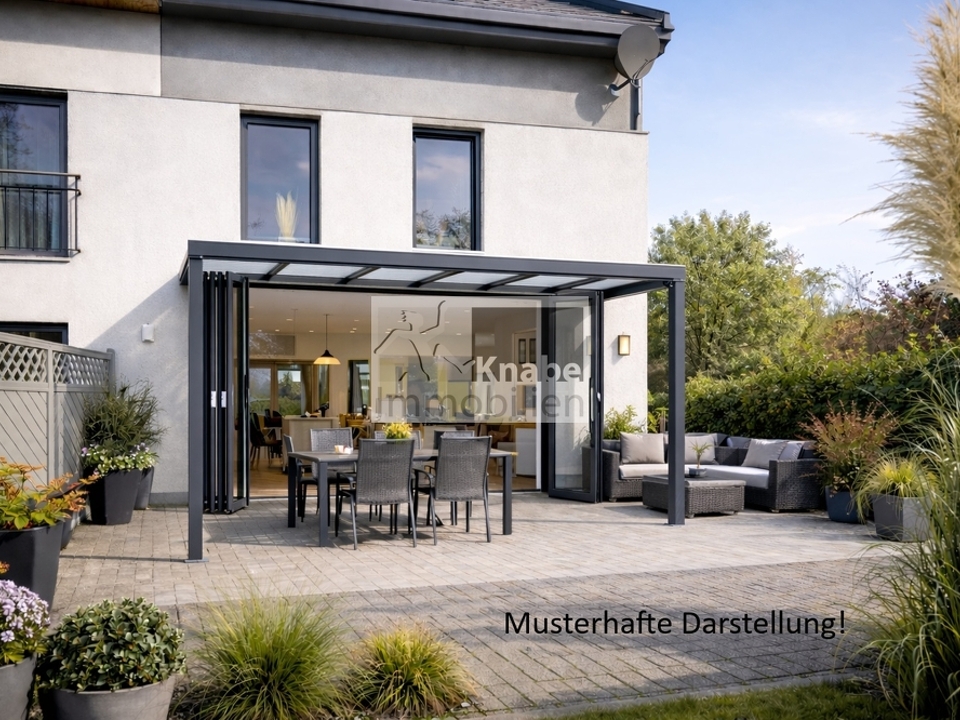 Visualisierungsbeispiel mit Solarlux-Terrassendach