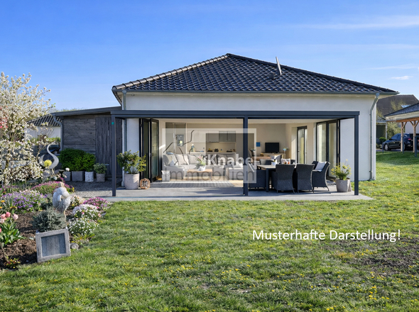 Visualisierungsbeispiel mit Solarlux-Terrassendach