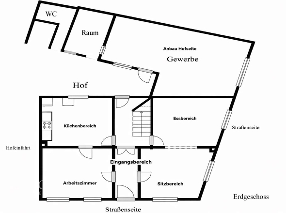 Erdgeschoss Haupthaus - Anbau