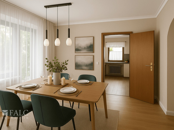 Einrichtungsbeispiel Esszimmer mit Blick Küche