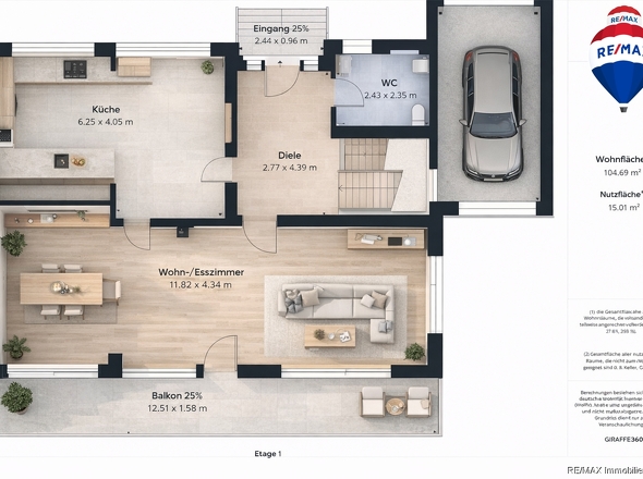 REMAX Immobilien DeLux Einfamilienhaus Grundriss EG Saarlouis Mark Borowicz