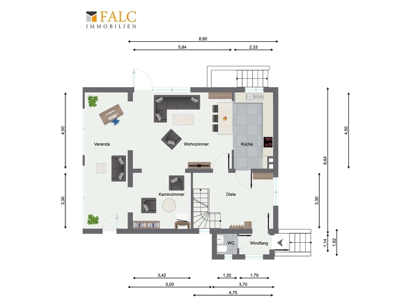 Erdgeschoss Haupthaus