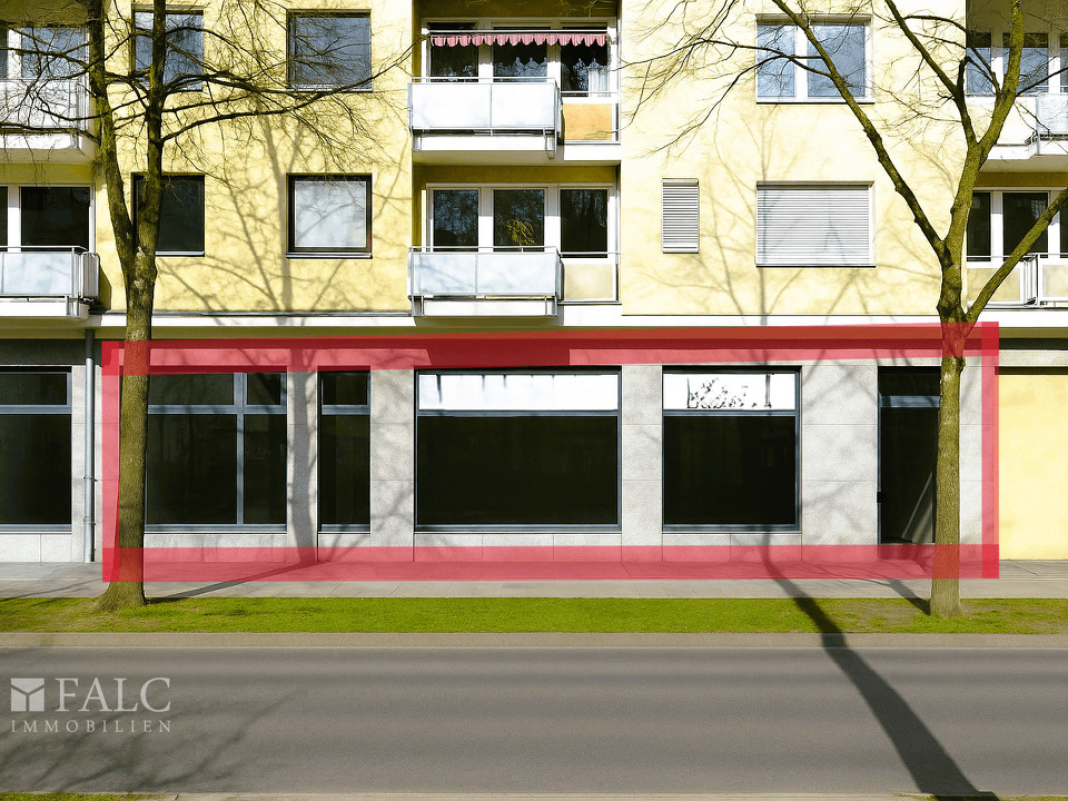 Ladenlokal groß frontal KI generiert