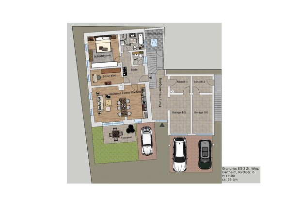 Grundriss EG mit Beschriftung 1.1 - Kopie