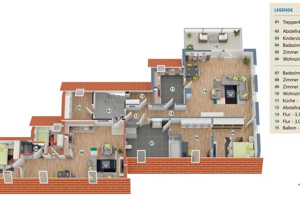 aufgeteilt in 2 x 3-Zi.-ETWs