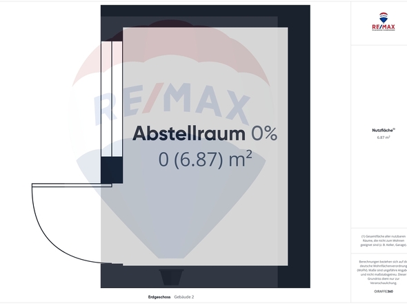 Grundriss Abstellraum an der Garage