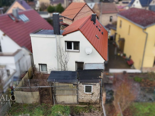 Drohne Rück-Gebäude