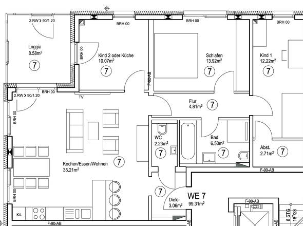 Grundriss WE 7