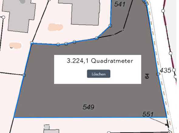 beispielhafte Grundstücksteilung