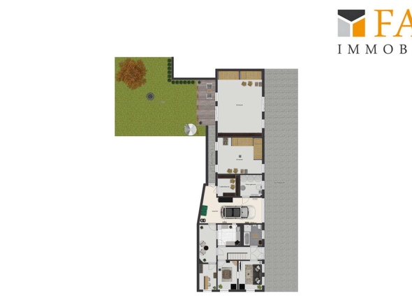 Erdgeschoss und Außenbereich