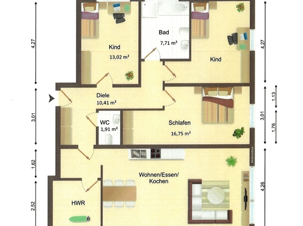 Grundriss WE 12, 1. OG