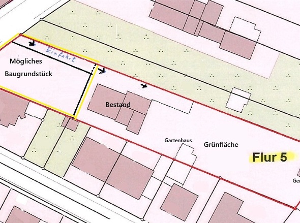 ca. 415 m² Bauland auf dem Flurstück