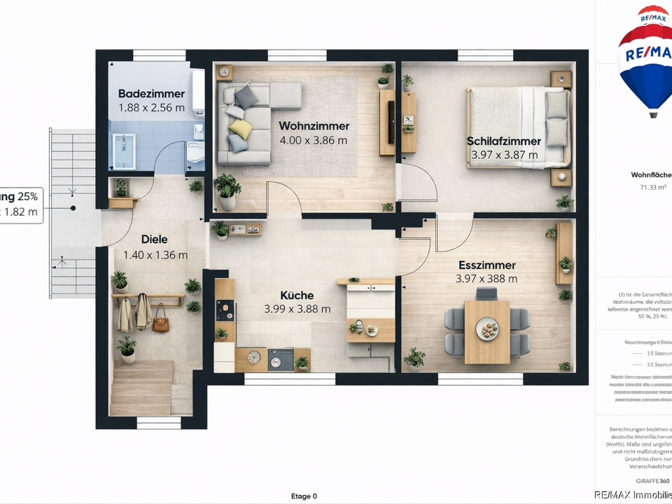 REMAX Immobilien DeLux Mehrfamilienhaus Grundriss EG Saarbrücken Mark Borowicz