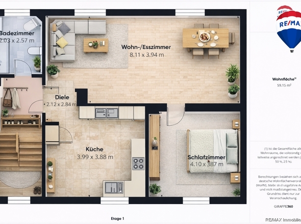 REMAX Immobilien DeLux Mehrfamilienhaus Grundriss OG Saarbrücken Mark Borowicz