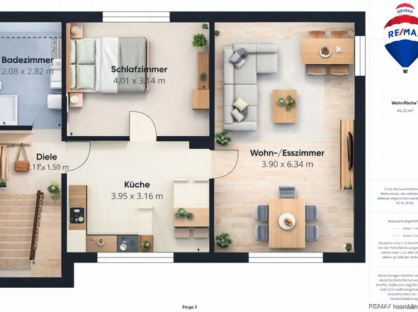 REMAX Immobilien DeLux Mehrfamilienhaus Grundriss DG Saarbrücken Mark Borowicz