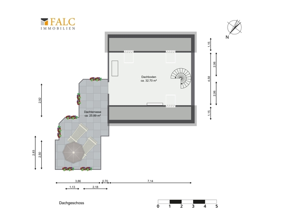 Dachboden-Dachterrasse