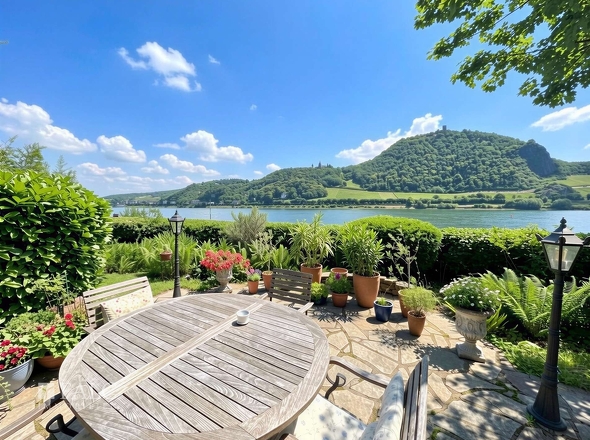 Terrasse mit Rheinblick