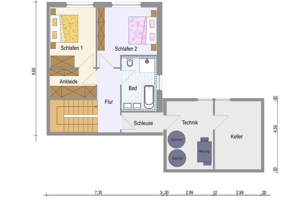 BV Altensteig Grundriss UG bunt beschr