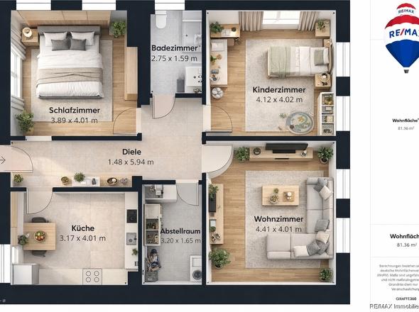 REMAX Immobilien DeLux Eigentumswohnung Grundriss Schwalbach Mark Borowicz