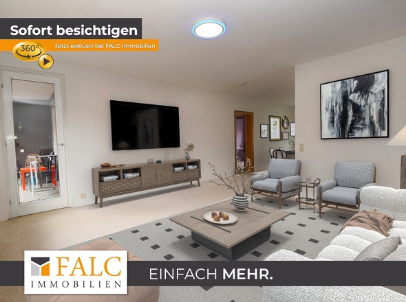 Wohnzimmer (virtuell möbliert)