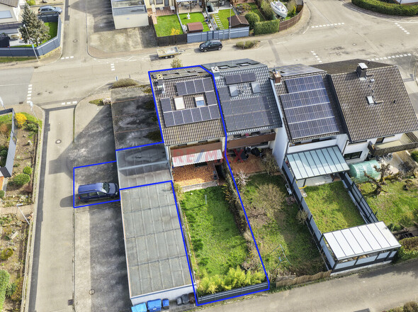 Ansicht Gartenseite Vogelperspektive