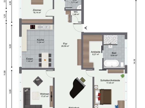 Marktplatz 13, W 5, Grundriss Wohnung