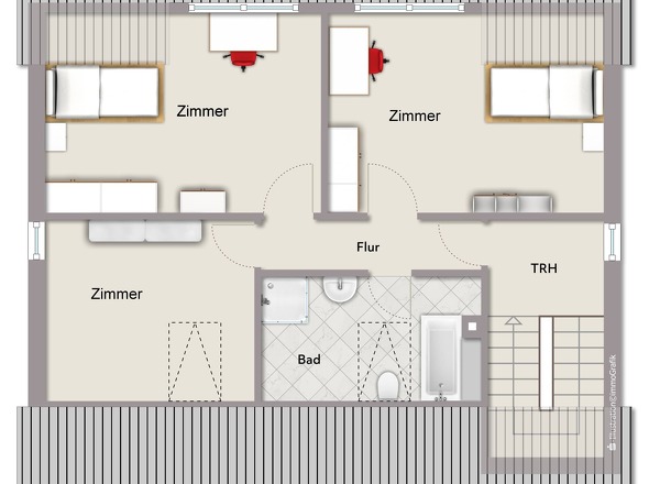 Ausbauvorschlag im Dachgeschoss