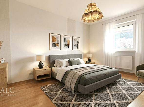 Schlafzimmer virtuell möbliert