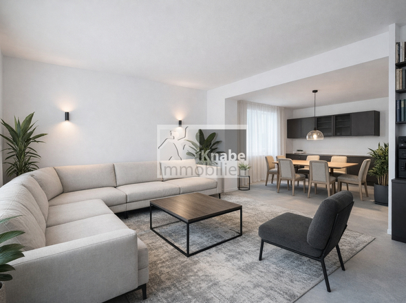 Wohn- u. Esszimmer EG Modernisierungsvorschlag KI generiert