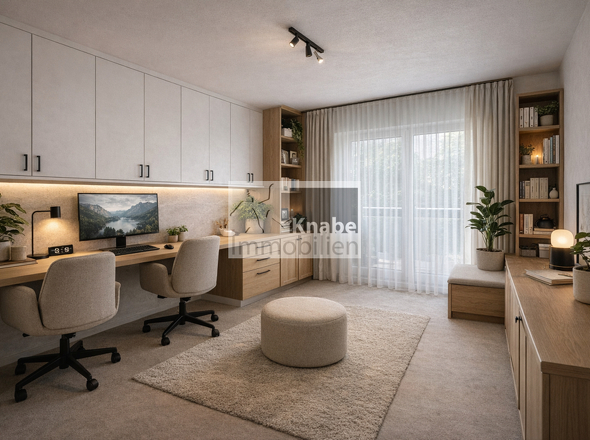 Homeoffice EG ehem. Schlafz. Modernisierungsvorschlag KI generiert