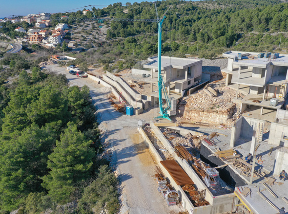 Bauzustand der Villen im Januar 2024