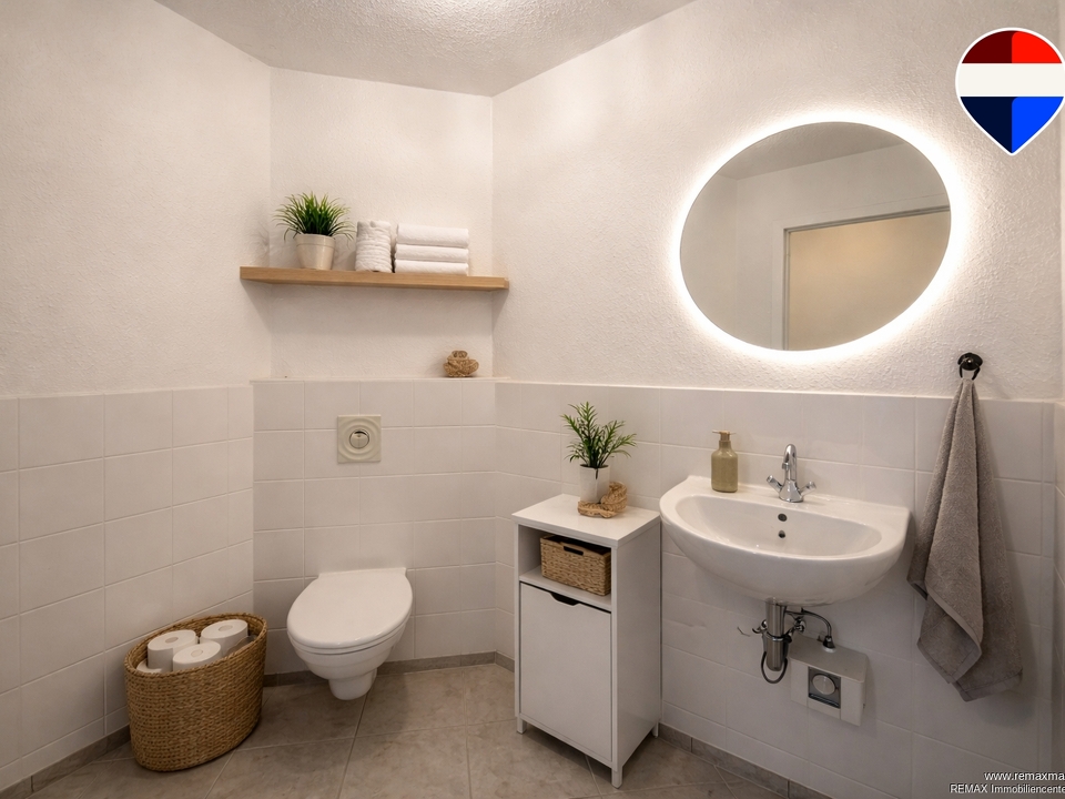 Badezimmer- mit KI möbliert