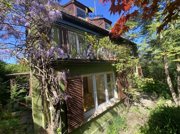 Hausansicht hinten mit Balkon 1. OG
