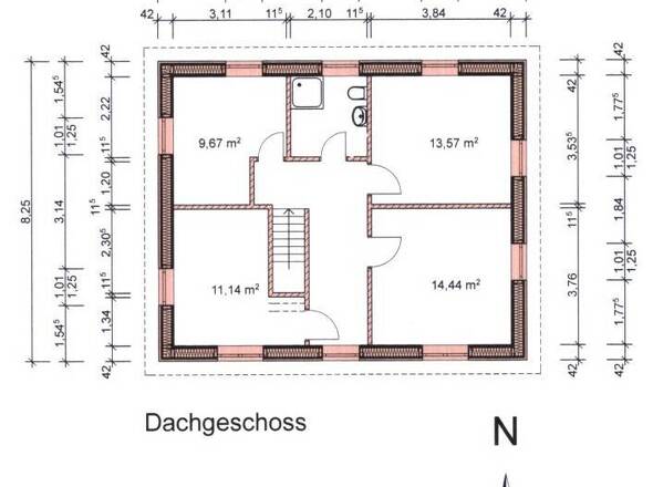 Grundriss OG bemaßt