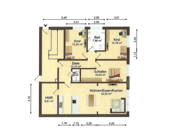 Grundriss WE 06, EG 